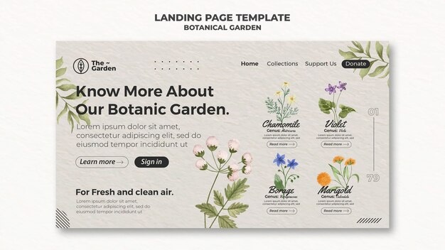 Flat design botanical garden template