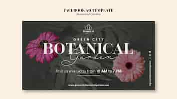 Free PSD flat design botanical garden template