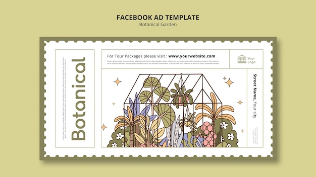 Flat design botanical garden template