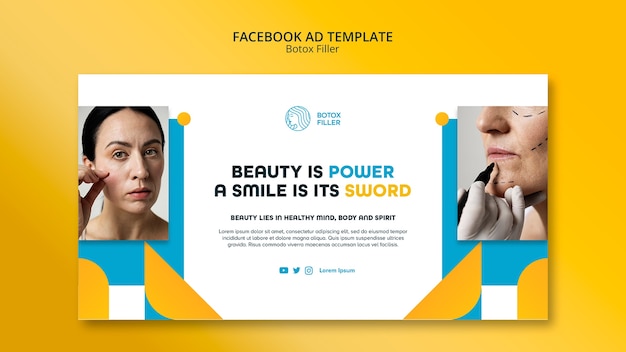 Free PSD flat design botox template