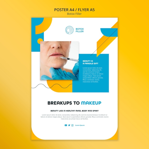 Free PSD flat design botox template