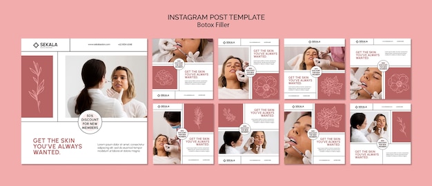 Free PSD flat design botox template