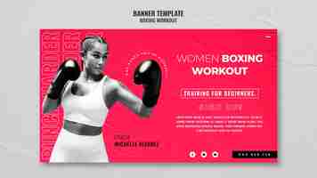 PSD gratuito design piatto modello di banner di boxe design