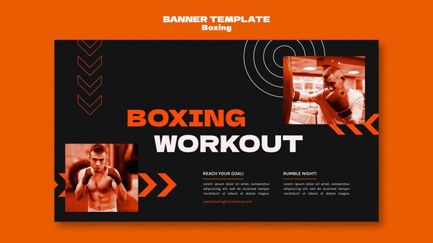 Modello di banner di boxe design piatto