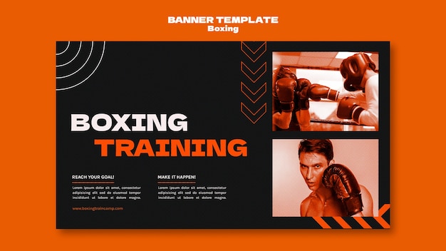 PSD gratuito modello di banner di boxe design piatto