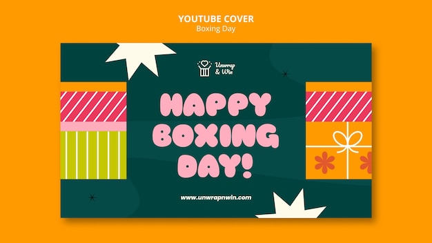 PSD gratuito design piatto celebrazione del giorno della boxe copertina youtube