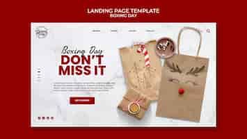 Free PSD flat design boxing day template