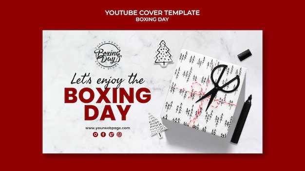 Free PSD flat design boxing day template