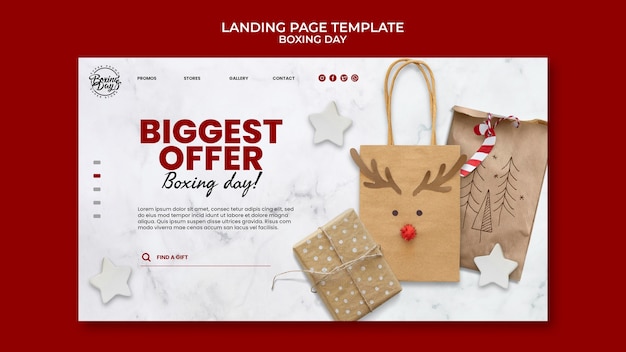 Flat Design Boxing Day Template – Free PSD Download