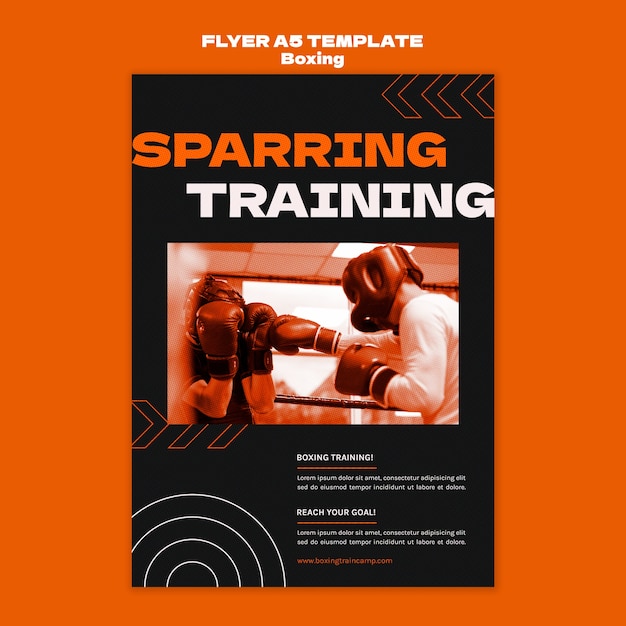 Flat design boxing poster template