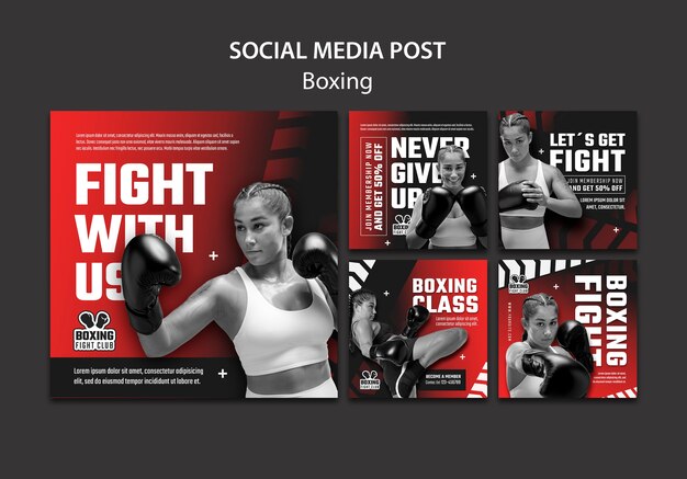 Flat design boxing template