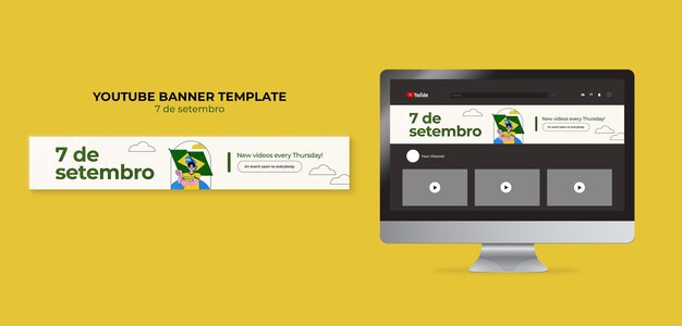 フラットデザインブラジル独立日tempalte