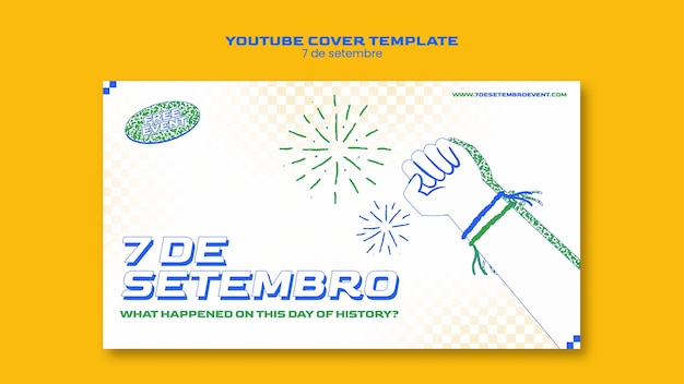 無料PSD フラットデザインブラジル独立日tempalte