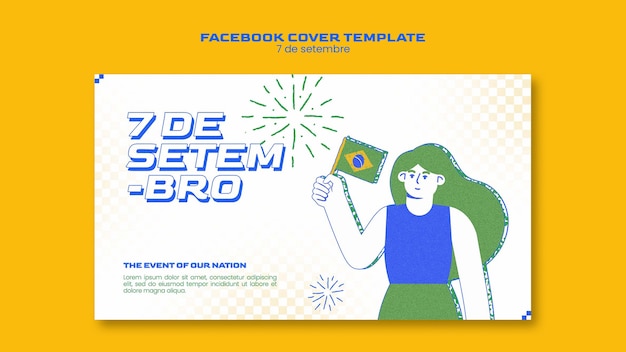 無料PSD フラットデザインブラジル独立日tempalte