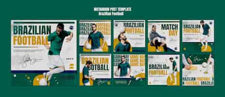 Free PSD flat design  brazilian football template