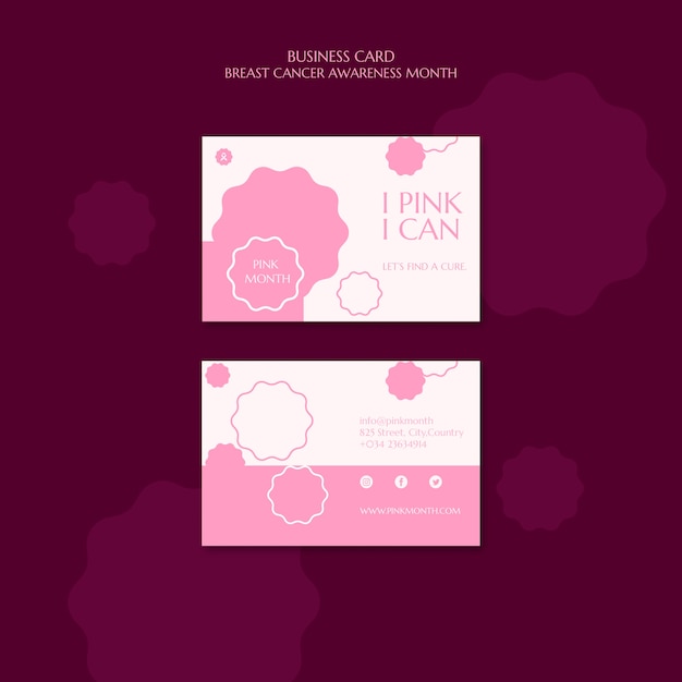 Free PSD flat design breast cancer template