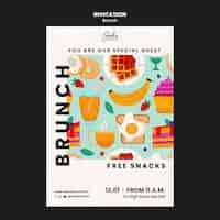 PSD gratuito modello di brunch design piatto