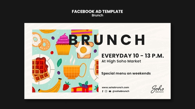 PSD gratuito modello di brunch design piatto