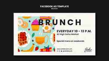 Free PSD flat design brunch template