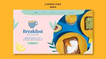 Free PSD flat design brunch template