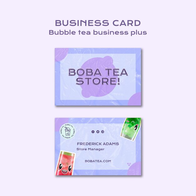 Flat design bubble tea template