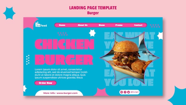 Free PSD flat design burger template