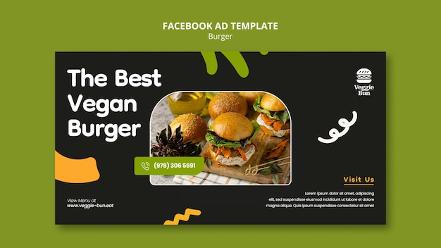 Flat design burger template