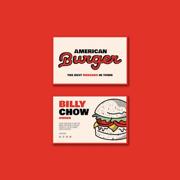 Flat design burger template