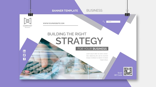 Flat design business banner template