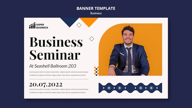 Free PSD flat design business banner template