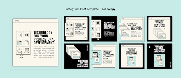 Modello di post instagram business design piatto