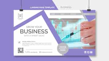 Free PSD flat design business landing page template