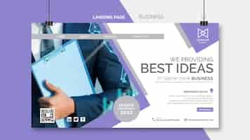 Free PSD flat design business landing page template