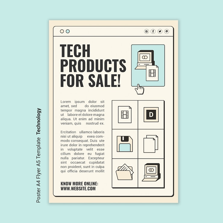 Free PSD flat design business poster template