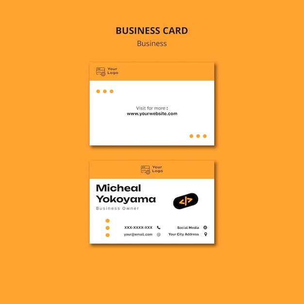 Flat design business strategy business card – Free PSD Template | Download for PSD | Free to Download