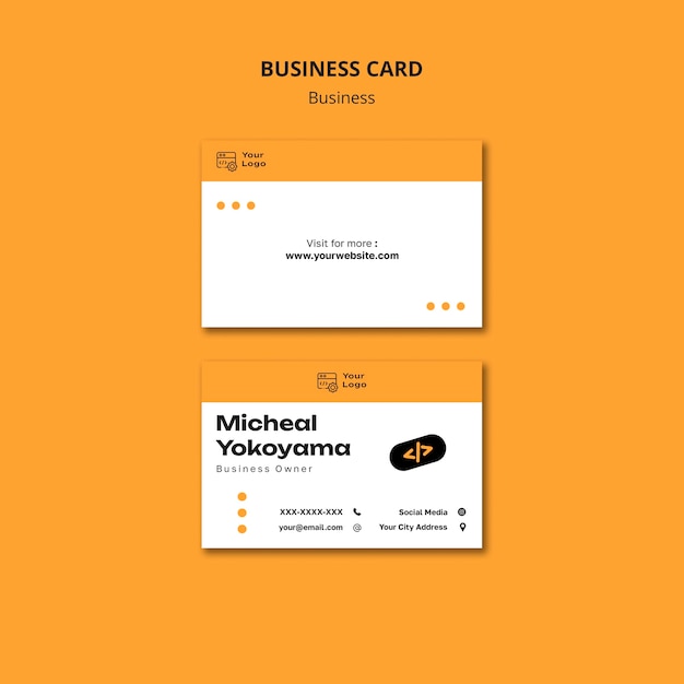 Free PSD flat design business strategy business card