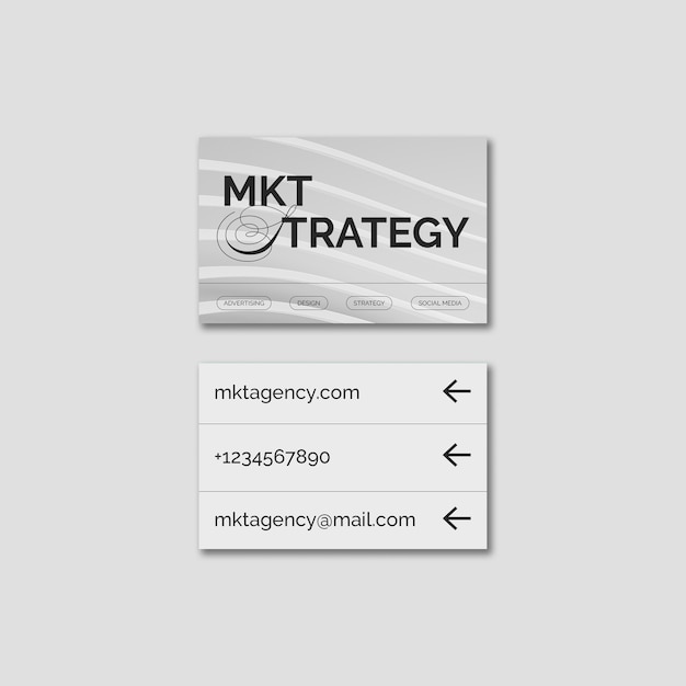 Free PSD flat design business strategy business card