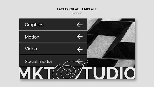 Free PSD flat design business strategy  facebook template