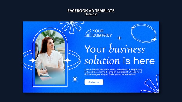 Free PSD flat design business strategy facebook template