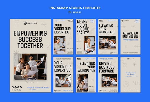 flat design business strategy instagram stories