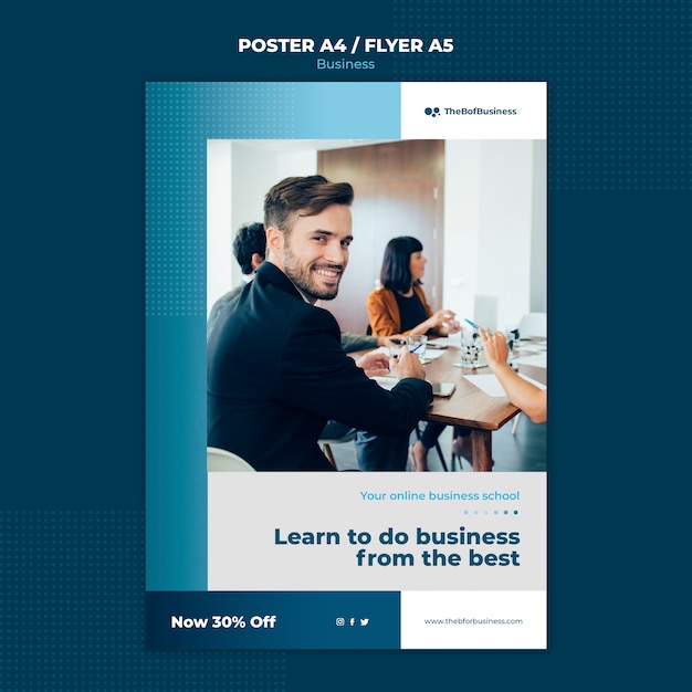 PSD gratuito modello di business design piatto