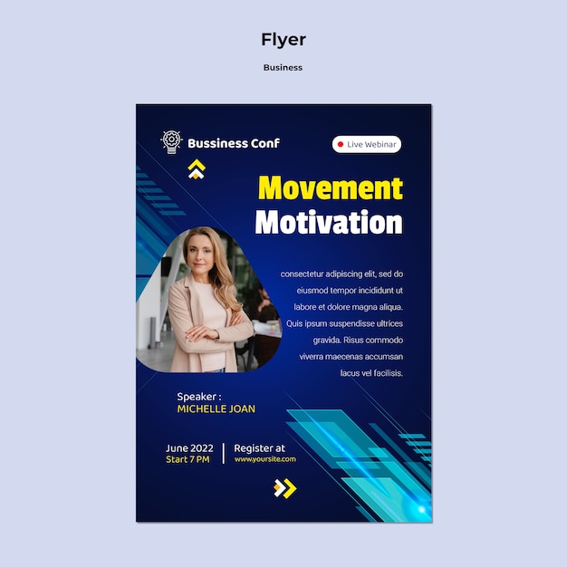 Flat design business template – Free PSD download