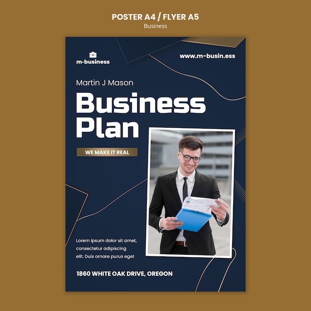 PSD gratuito modello di business design piatto