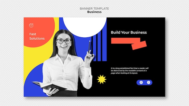 Flat design business template