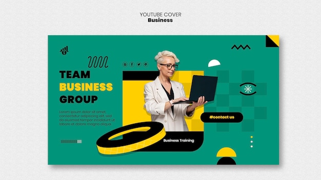 PSD gratuito modello di business design piatto