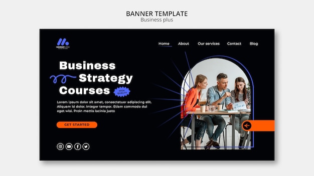 PSD gratuito modello di business design piatto