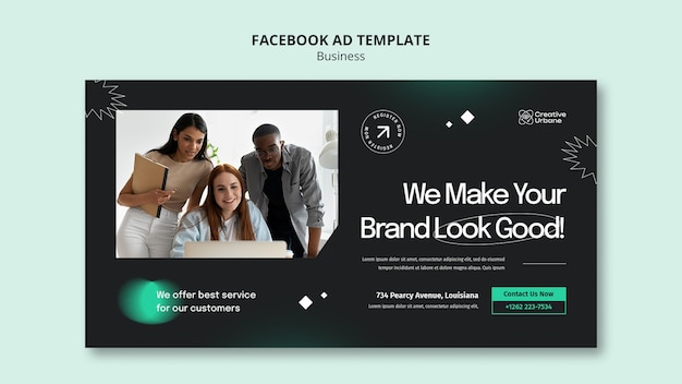 Free PSD flat design business template