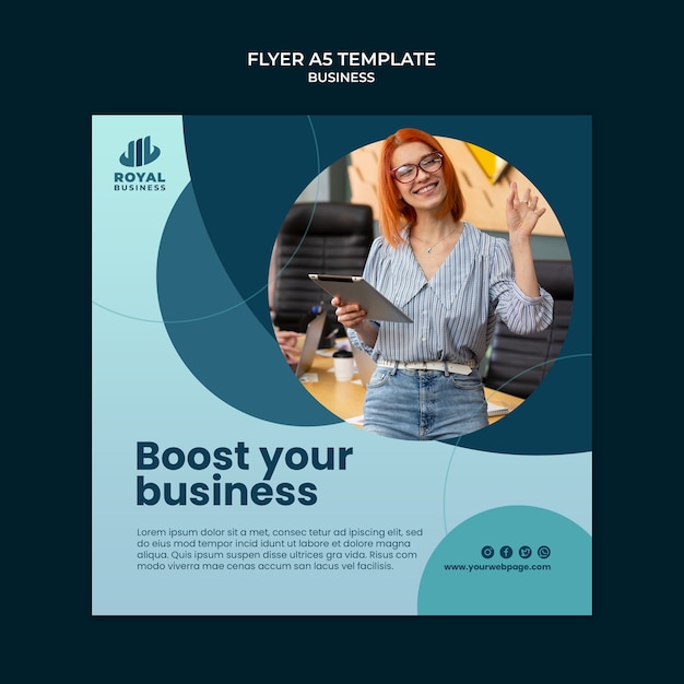 Free PSD Download: Flat Design Business Template