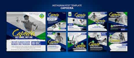 PSD gratuito post di instagram capoeira dal design piatto