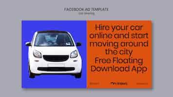 Free PSD flat design car sharing facebook template